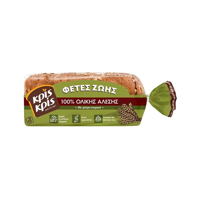 Κρις Κρις Φέτες Ζωής Ψωμί Ολικής Άλεσης 500g
