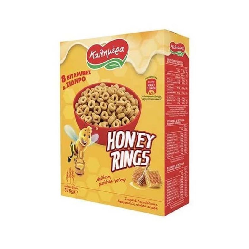 Καλημέρα Δημητριακά Happy Honey Rings 375g Delivery | Παράγγειλε ...