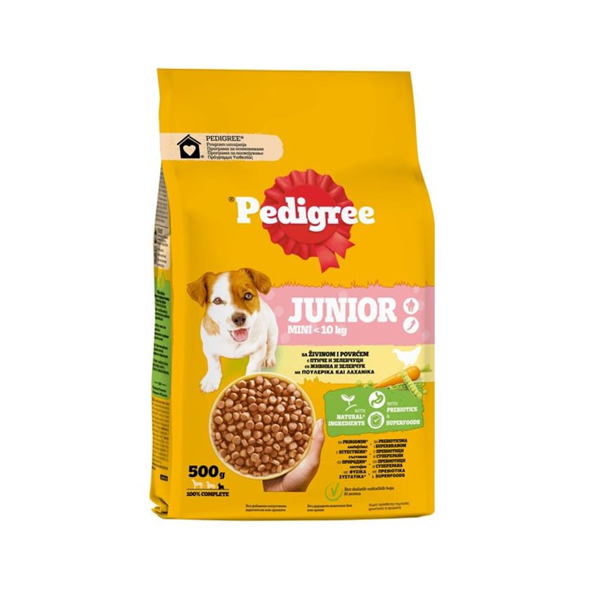 Pedigree Junior Mini Ξηρά Τροφή για Σκύλους με Πουλερικά 500g