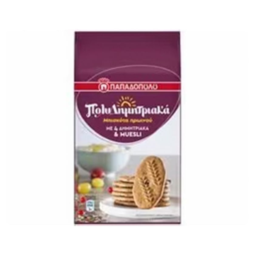 Παπαδοπούλου Mπισκότα Πολυδημητριακά με Muesli 175g