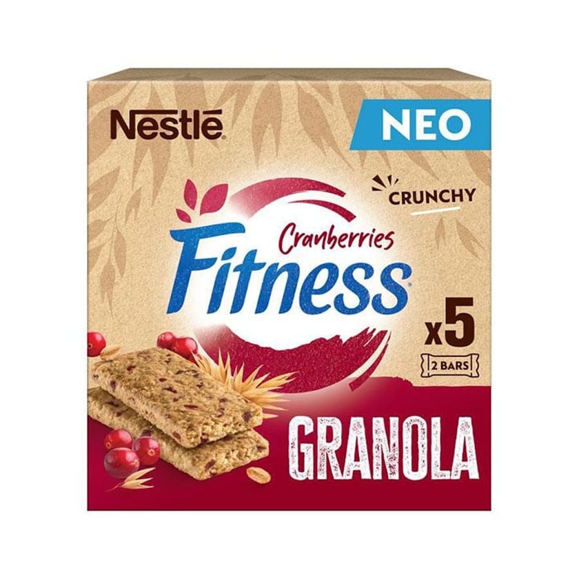 Nestle Fitness Μπάρες Granola Crunchy με Cranberries 5x38g