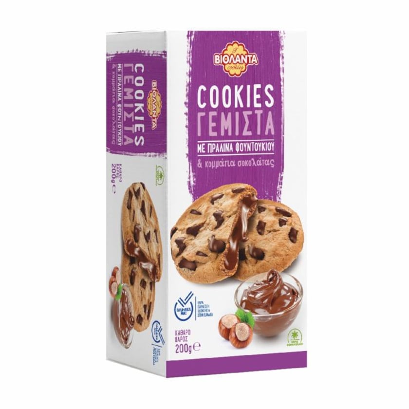 Βιολάντα Cookies Γεμιστά με Πραλίνα Φουντουκιού 200g