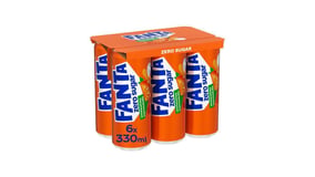 Fanta Πορτοκαλάδα με Ανθρακικό Χωρίς Ζάχαρη 6x330ml