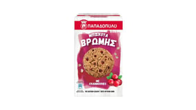 Παπαδοπούλου Μπισκότα Βρώμης με Cranberries 155g