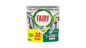 Fairy Platinum Κάψουλες Πλυντηρίου Πιάτων Λεμόνι 33+33τεμ Δώρο
