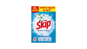 Skip Απορρυπαντικό Πλυντηρίου Ρούχων σε Σκόνη Active Clean 50μεζ