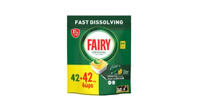 Fairy Original All in One Κάψουλες Πλυντηρίου Πιάτων Λεμόνι 42+42τεμ Δώρο