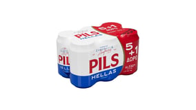 Pils Hellas Lager Κουτί 6x330ml 5+1 Δώρο