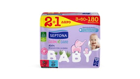 Septona Μωρομάντηλα Calm n` Care με Αλόη 3x60 Τεμάχια 2+1 Δώρο