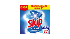 Skip Σκόνη Πλυντηρίου Ρούχων Clean Power 77μεζ