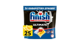 Finish Powerball Ultimate All in 1 Κάψουλες Πλυντηρίου Πιάτων Λεμόνι 25τεμ