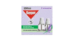 Baygon Ανταλλακτικά Αντικουνουπικής Ηλεκτρικής Συσκευής Λεβάντα 90 Νύχτες 2x27ml