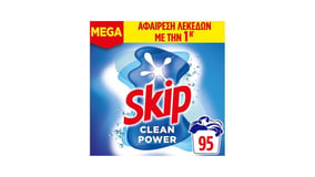 Skip Απορρυπαντικό Πλυντηρίου Ρούχων Σκόνη Clean Power 95 Μεζούρες