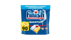 Finish Quantum All in 1 Ταμπλέτες Πλυντηρίου Πιάτων Λεμόνι 90τεμ
