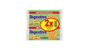 Παπαδοπούλου Μπισκότα Digestive Ολικής Άλεσης Χωρίς Ζάχαρη 2x250g