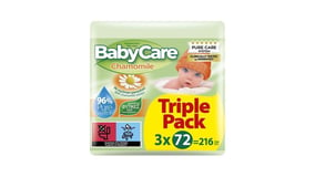 Babycare Μωρομάντηλα Χαμομήλι Triple Pack 3x72τεμ