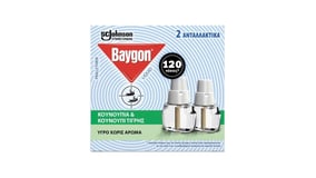 Baygon Υγρό Εντομοαπωθητικό Ανταλλακτικό 120 Νύχτες 2x36ml