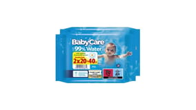 BabyCare Μωρομάντηλα 99% Water Double Pack 2x20τεμ