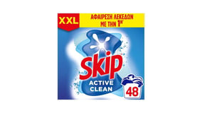 Skip Σκόνη Πλυντηρίου Ρούχων Active Clean 48 Μεζούρες
