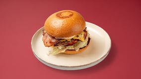 Double cheese & bacon burger